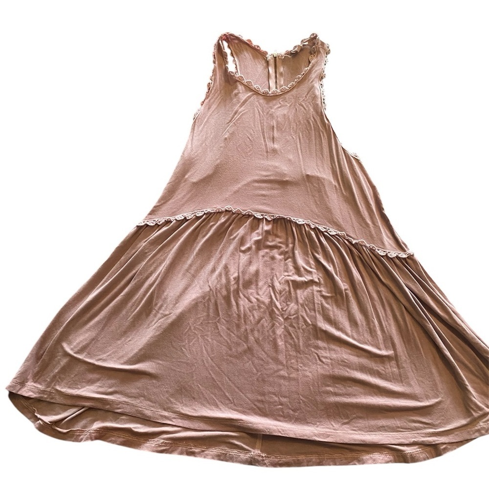 POL Pink Cotton Tank Top with Lace Details
